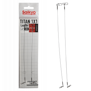 Поводок Saikyo Titan 1x1 STO2512, 12кг/25см, 2шт Поводок Saikyo Titan 1x1 STO2512, 12кг/25см, 2шт