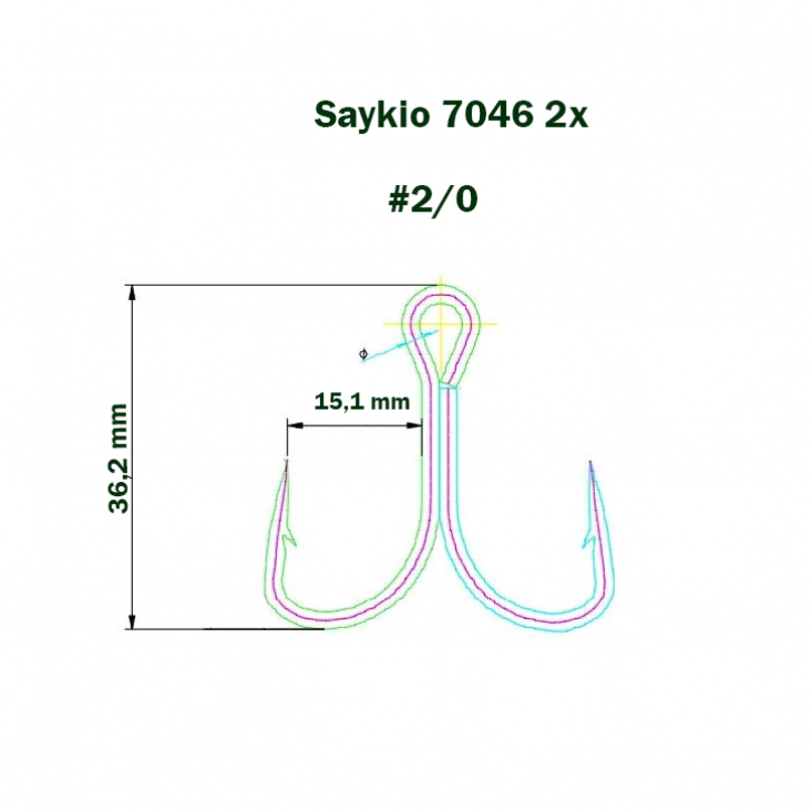 Крючки Saikyo тройн.7046 BN 2X №2/0 (25шт)